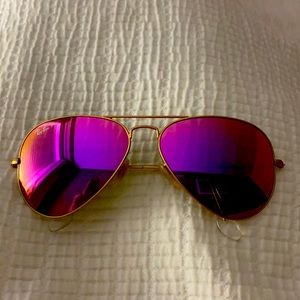 Authentic Ray-Ban Polarized Pink Aviators